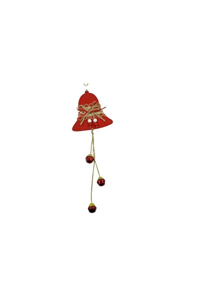Rao Ornament de Brad Clopotel, Rosu, Lemn/textil, 36 Cm