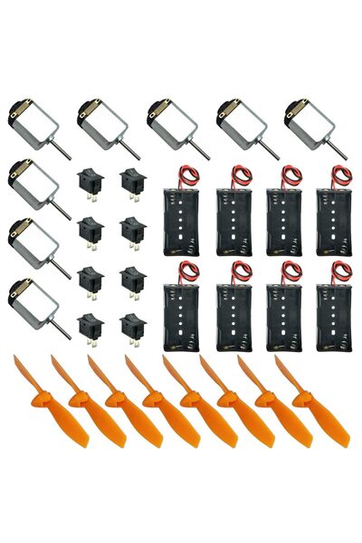 GTIWUNG Set de 8 motoare DC 1.56V 15000-16500 RPM cu suporturi pentru baterii...