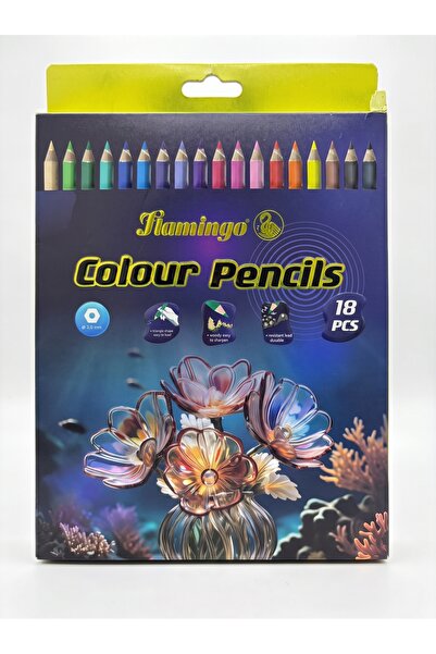 Flamingo Colour Pencils | Pack of 18 Pcs | Woody-Easy to Sharpen | Triangle S...