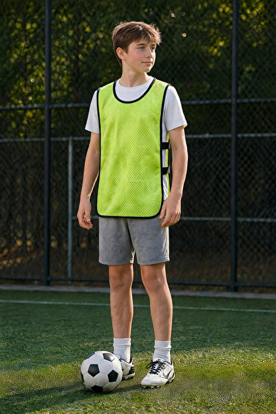 Campo Çocuk Fileli Antrenman Yeleği Neon Sarı - Halı Saha Bip Yeleği (6'lı Set)