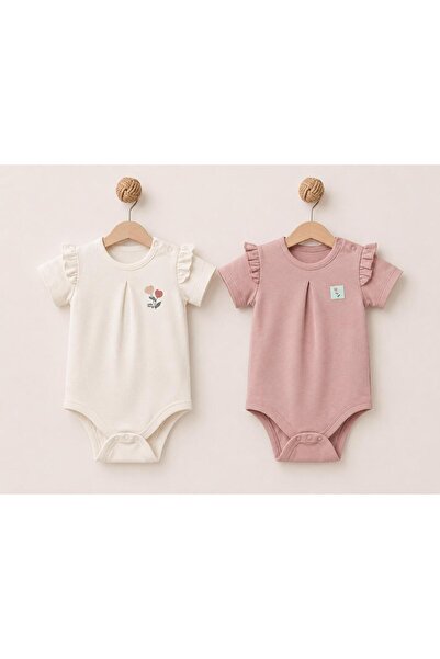 BabyCosy Organic Wear Baby 2-Piece Short Sleeve Bodysuit 100% Organic Cotton,...