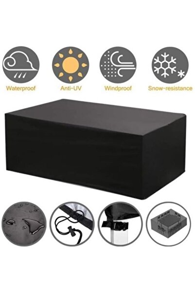 STARSTAR 213 x 132 x 74 cm black oxford garden furniture cover, outdoor dinin...