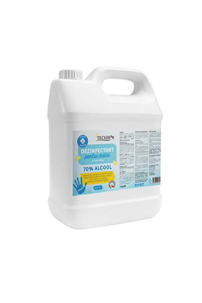 Techir Dezinfectant de mâini virucidal cu 70% alcool, recipient de 5000 ml