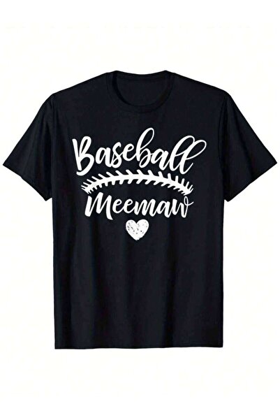 21JNRY & Retro Baseball Meemaw With Heart T-Shirt - Vintage Grandparent Sloga...