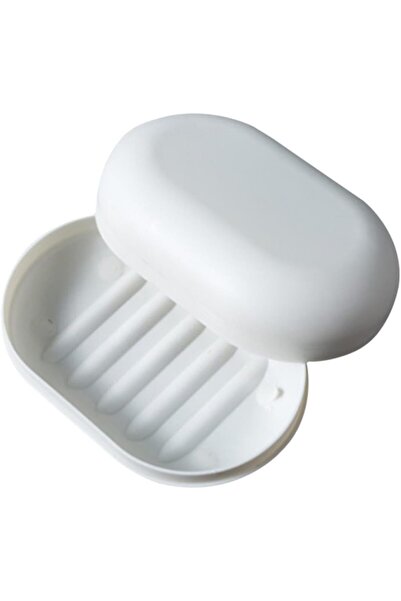 STARSTAR White soap dish gift, travel soap box, portable soap dish with lid, ...