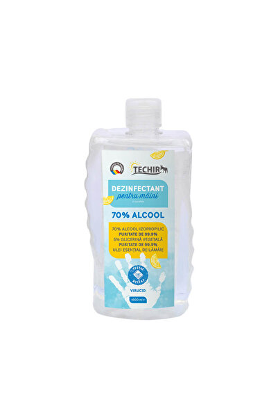 Techir Dezinfectant virucidal pentru mâini cu 70% alcool, cu capac flip-top, ...
