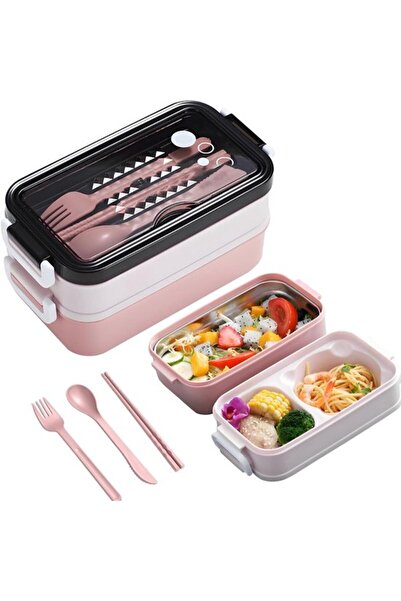 STARSTAR Leak-Proof Compartmentalized Bento Lunch Box Set with Soup Bowl & Cu...