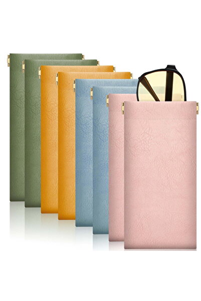 STARSTAR 8-Piece Glasses Case Set, PU Leather Glasses Case, Soft Sunglasses P...