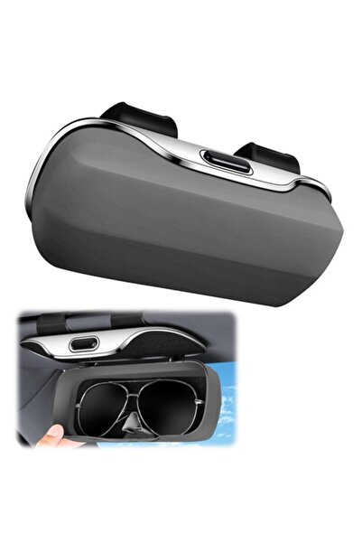 STARSTAR Soft PU Leather Car Sun Visor Eyeglass Storage Box (Grey)