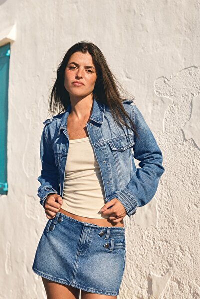 Bershka Kısa kesim denim ceket