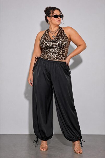 CNG MODA Plus Size Sandy Lace-Up Shalwar Pants