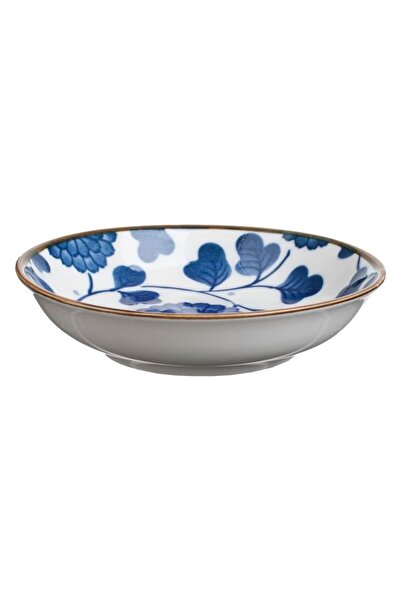 BAMI NETWORK Bol ceramic alb cu model floral albastru 65ml pentru sosuri