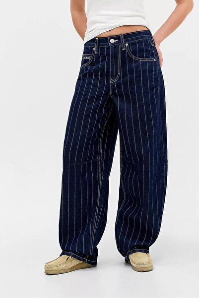GAMZE ALPTEKİN Premium Orijinal Markalı Logan Baseball Stripe Jeans Çizgili J...