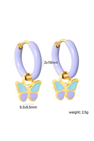 Atölye Eliz 316L Steel Pvd Coated Design Children's Earring