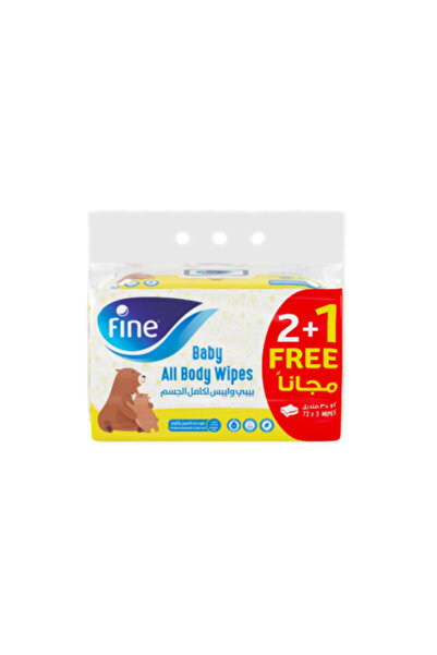 FINE مناديل مبللة (3 عبوات) 72 منديل