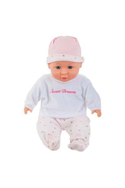 BAMI NETWORK Papusa bebelus corp moale poliester roz alb 36cm 3+ ani