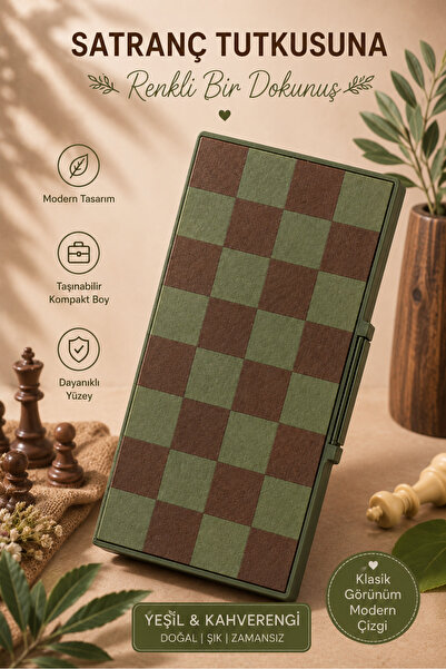 Heners Chess | Taş Saklama Kutulu Kompakt / Katlanabilir Seyahat Satranç Seti...