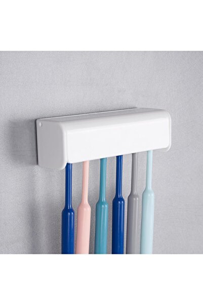 STARSTAR 6-slot wall-mounted toothbrush holder with lid, self-adhesive toothb...