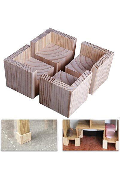 Generic Brand Set 4 Înălțătoare din Lemn pentru Mobilier, Pat și Birou, Rehau...