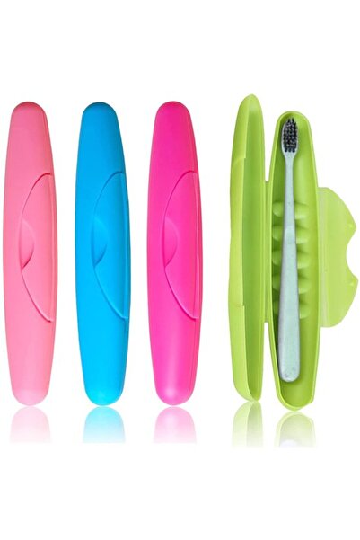 STARSTAR 4-Pack Portable Plastic Toothbrush Holders and Storage Bags for Trav...