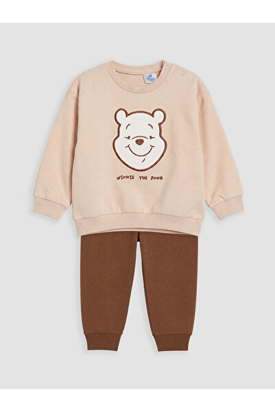 LC Waikiki Lcw Baby Beige Winnie the Pooh Embroidered Baby Boy Set