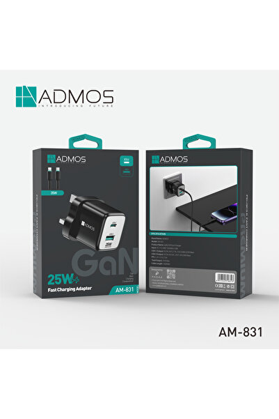 ADMOS Charging Wall Charger with USB-C & USB-A Dual Port | Includes 1 Meter 3...