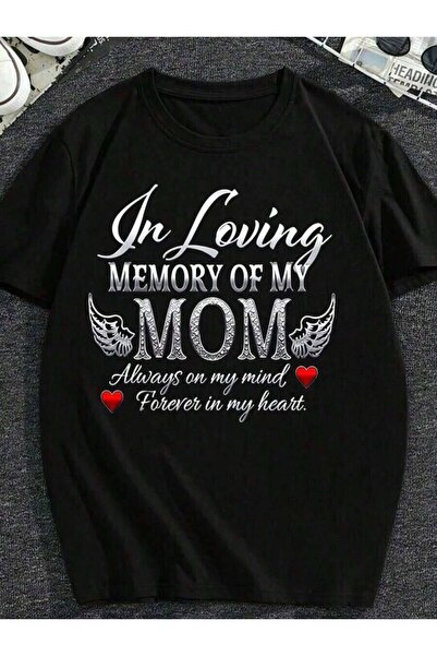 4Car Men'S White-Shirt Loving Of Mom - Memorial Shirt With Angel Wings & Desi...