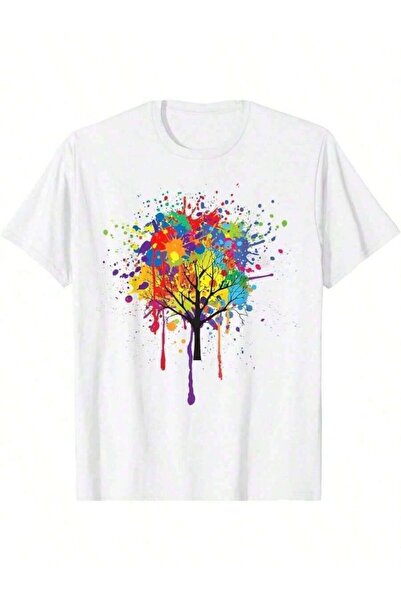 4Car Drip Tree Paint Splash Art Tee By Zany Brainy Unisex-Shirt