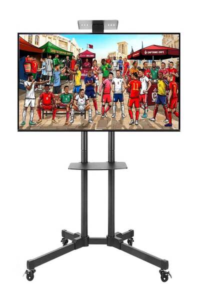 WISFOR Floor TV Stand with Wheels Mobile TV Mount Shelf for 32-70 Inch LCD LE...