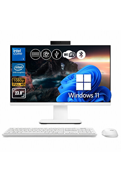 ASUS ExpertCenter Core 3 100U 16GB 512GB SSD 23.8" FHD Win11Pro AIO Bilgisaya...