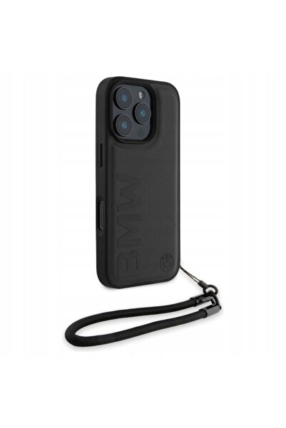 NO BRAND Husă din piele cu design BMW pentru iPhone 16 Pro Max, cu șnur