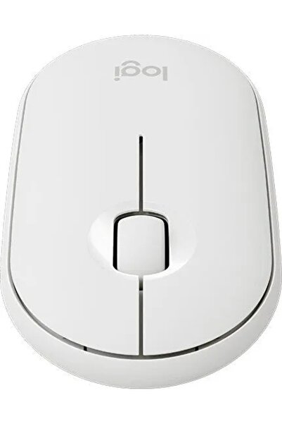 logitech Mouse wireless silențios M350 alb Pebble Bluetooth de birou