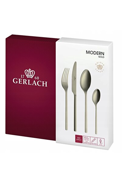 Gerlach SET TACÂMURI 24 PIESE SHINE, PENTRU 6 PERSONE, CUTIE AURIE MODERNĂ