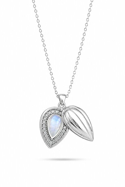 serelya 316L Steel Chain Silver Color Drop Bud Model Necklace