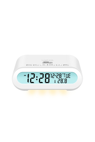 LogiLink Ceas cu alarmă radio FM digital, temperatură, temporizator, lumină d...