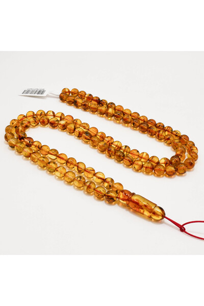 Generic Brand Natural Baltic Amber Hashari Rosary – 99 Beads 8-7.5mm Round Pr...