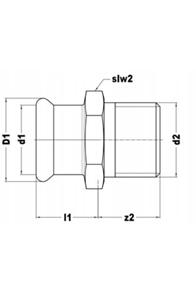 NO BRAND Racord tip niplu pentru cupru, 28 x 3/4 inch, alamă GZ pentru sertiz...