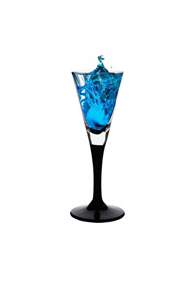 NO BRAND Pahare pentru lichior pentru vodcă cu bază neagră Onyx 50 ml set 6 b...