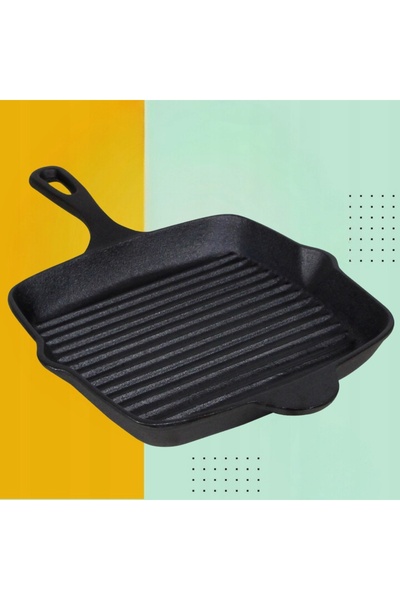NO BRAND TAVĂ GRILĂ DIN FONTĂ 26cm INDUCȚIE OGNISKO GRILL GAZ PLATOU DIN FONTĂ