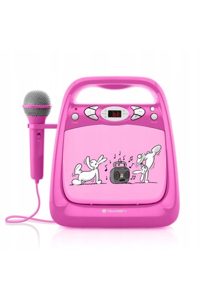 Gogen Boxă karaoke Bluetooth USB MP3 Microfon CD Player Roz