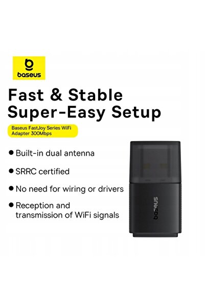 Baseus Adaptor WiFi USB extern 2.4GHz 300Mb/s Negru