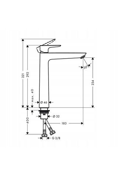 Hansgrohe Talis E Baterie lavoar monocomandă cromată 71717000