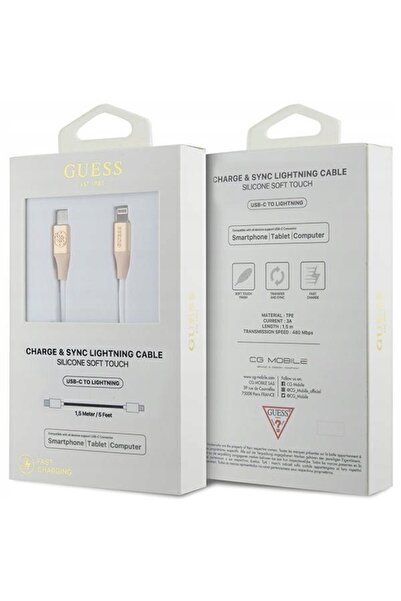 NO BRAND Cablu Guess cu logo în relief pentru USB-C - Lightning 1.5m, auriu, ...