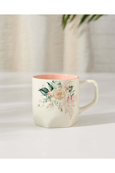 REDTAG White Floral Glaze Mug