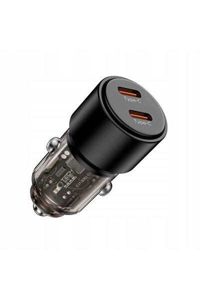 NO BRAND Încărcător auto Tech-Protect 100W PD, 2x USB-C, mic, compact, rapid