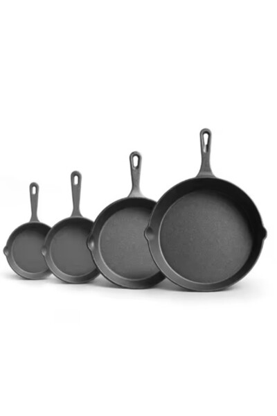 KRISBERG Tigăi din fontă, set de tigăi, tigaie mare din fontă 16, 20, 25 cm.