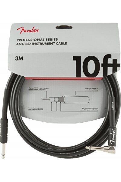 NO BRAND FENDER PRO Cablu de chitară 10` ANGL BLK cu mufă dreaptă - Mufă meta...