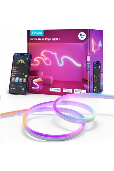NO BRAND Govee Lumini Neon 2,5m RGBIC Wi-Fi Bandă LED Flexibilă Matter