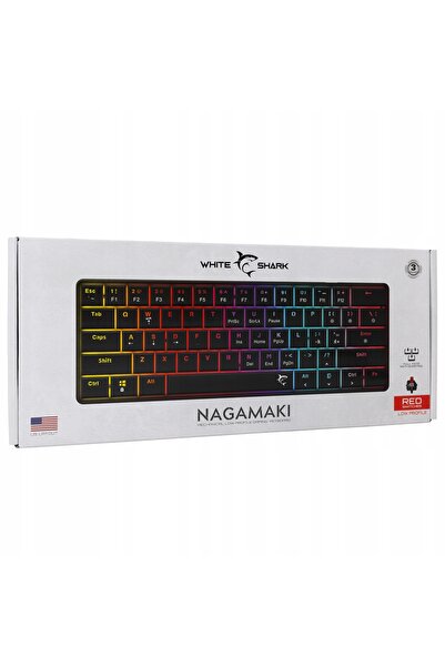NO BRAND Tastatură cu fir pentru gaming, White Shark, compactă, retroiluminat...