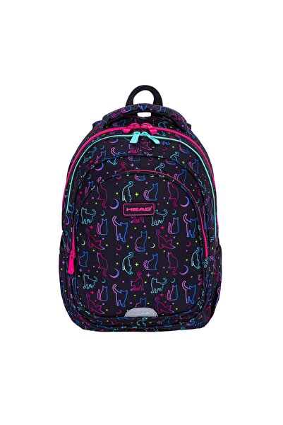 NO BRAND Rucsac HEAD MIDNIGHT CATS pentru clasa I, cu 3 compartimente, sistem...